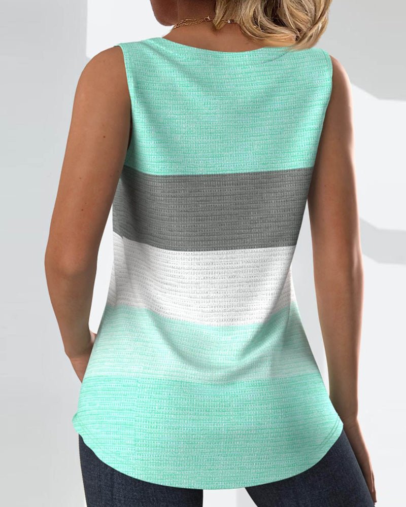 Sienna | Striped Pleated Tank Top