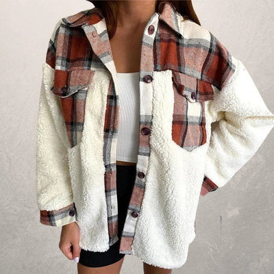 Women's Modern Style Checkered Winter Jacket