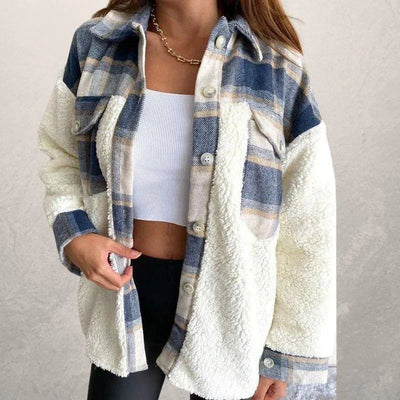 Women's Modern Style Checkered Winter Jacket