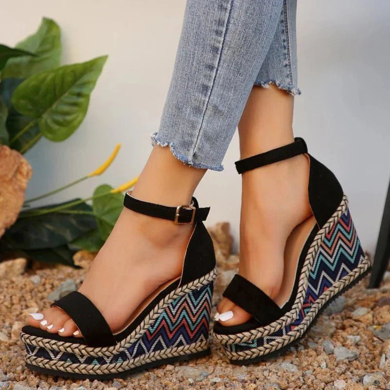 Kylena | Boho Platform Wedge Sandals